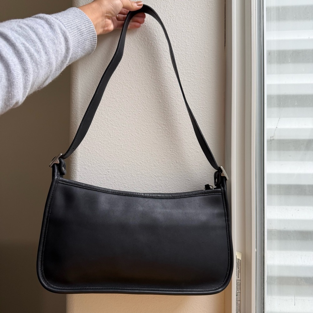 Vintage Coach Audrey Zip Black Shoulder Bag 9071 Rare